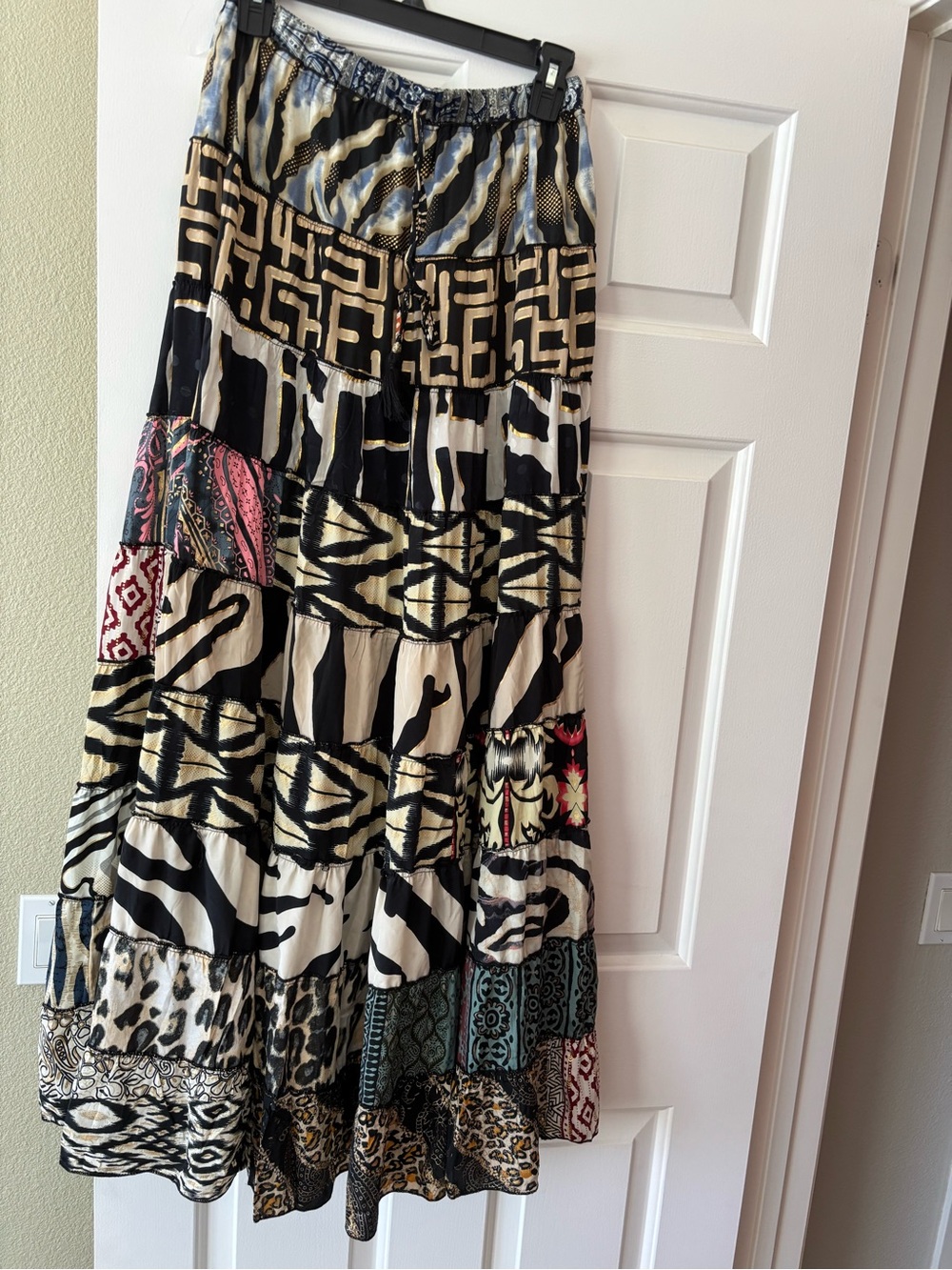 Karma highway Bohemian Patchwork Maxi Skirt - Multicolor